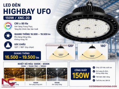 Đèn LED Nhà Xưởng Highbay UFO 150W XNC-20