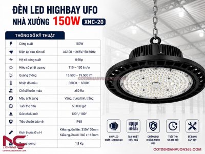 Đèn LED Nhà Xưởng Highbay UFO 150W XNC-20