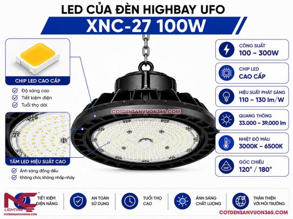 Đèn LED Chóa Nhôm Nhà Xưởng XNC-27 300W