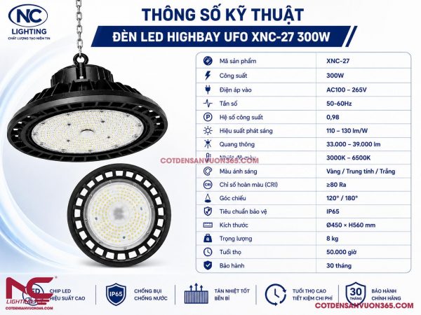 Đèn LED Chóa Nhôm Nhà Xưởng XNC-27 300W