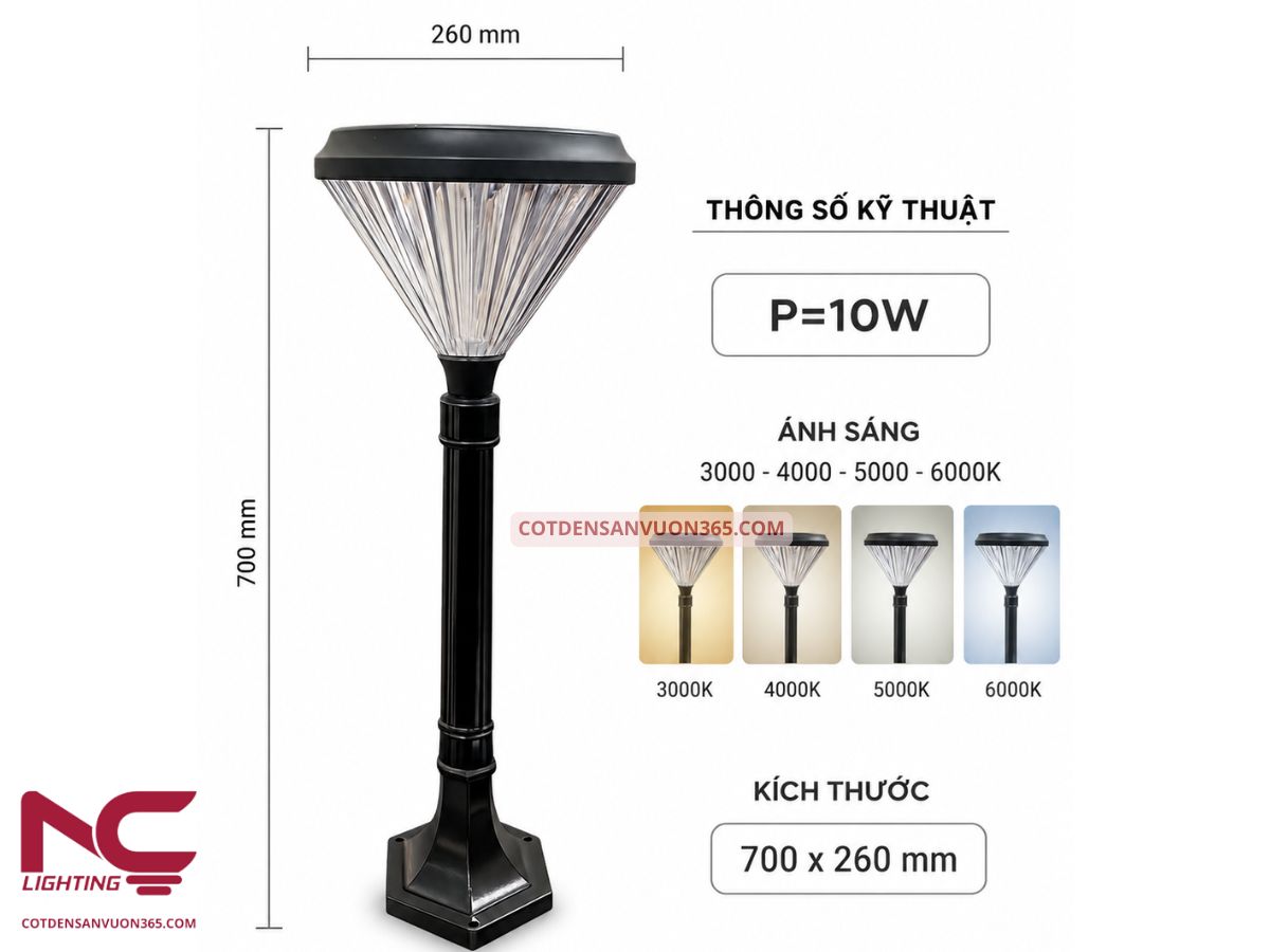 Đèn nấm sân vườn DN36 3 Đèn nấm sân vườn DN36