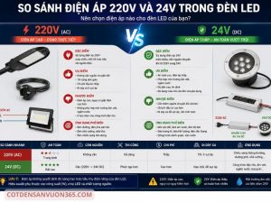 So Sánh Điện Áp 220V và 24V Trong Đèn LED