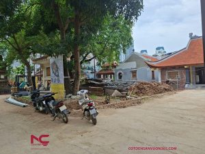 Bàn giao cột và đèn LED chiếu sáng dự án tu sửa hệ thống chiếu sáng Chùa Thiên Trúc- Từ Liêm- Hà Nội.