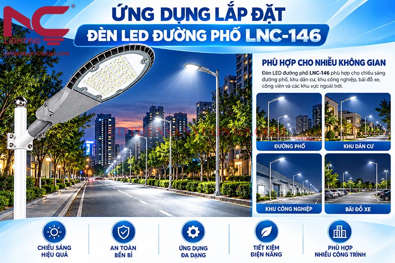 Đèn đường LED LNC-146 100W 14 Ứng dụng của đèn LED đường phố LNC-146